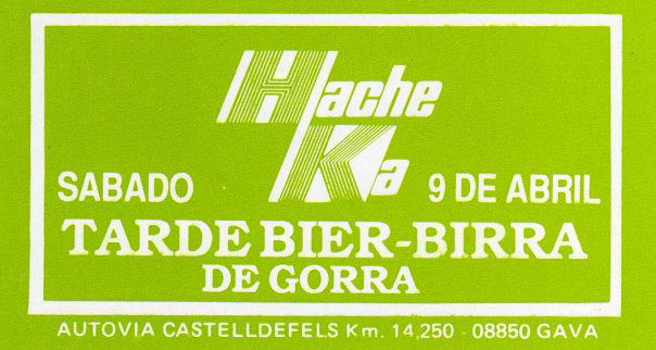Flyer de la discoteca Hacke Ka de Gav Mar (cerveza gratis - tarde de gorra)